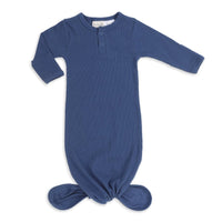 Wanderer Organic Knotted Gown Oxford Blue - Fauve + Co