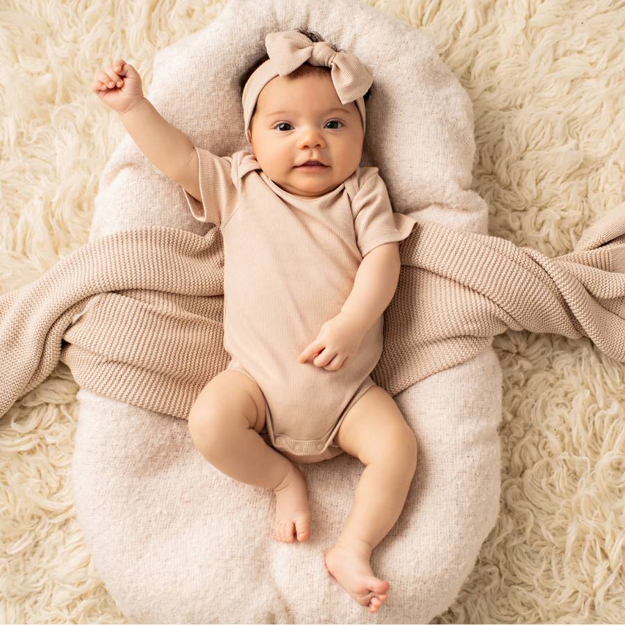 Wanderer Organic Short Sleeve Romper Latte