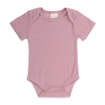 Wanderer Organic Short Sleeve Romper Rosy Mauve - Fauve + Co