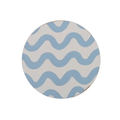 Wave S/4 Round Cork Coasters - Fauve + Co