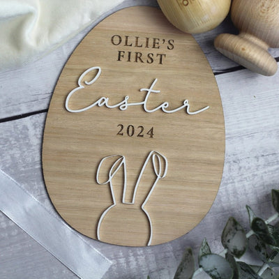 Wood & Acrylic Personalised My First Easter Disc - Fauve + Co