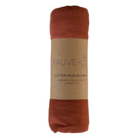 Rust Cotton Muslin Wrap