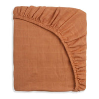 Burnt Orange Essentials Cotton Cot Sheet - Fauve + Co
