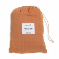 Burnt Orange Essentials Cotton Cot Sheet - Fauve + Co
